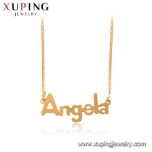 44996 xuping 18k plaqué or Angela chaîne de mot collier pendentif